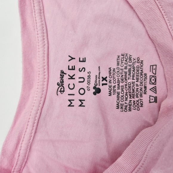 Disney Mickey and Minnie Mouse Pink T Shirt 1X Plus Size Graphic Tee - Picture 3 of 6